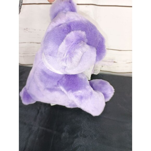 Commonwealth Teddy Bear Plush Lilac Purple White Heart Nose 9" Vintage 2002 - Picture 5 of 5
